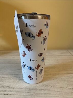 Hydrapeak Dog Print Travel Tumbler — White with Multicolor Pups